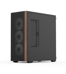 Aerocool AE  D501A BK 4x12cm A-RGB Fanlı, Ahşap Ön Panel Temp Cam Yan ve Mesh Ön Panel,USB Type-C