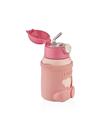 Shotay ST-8816 480ml Askılı Silikon Kılıflı Pipetli Pembe Çelik Matara_1)
