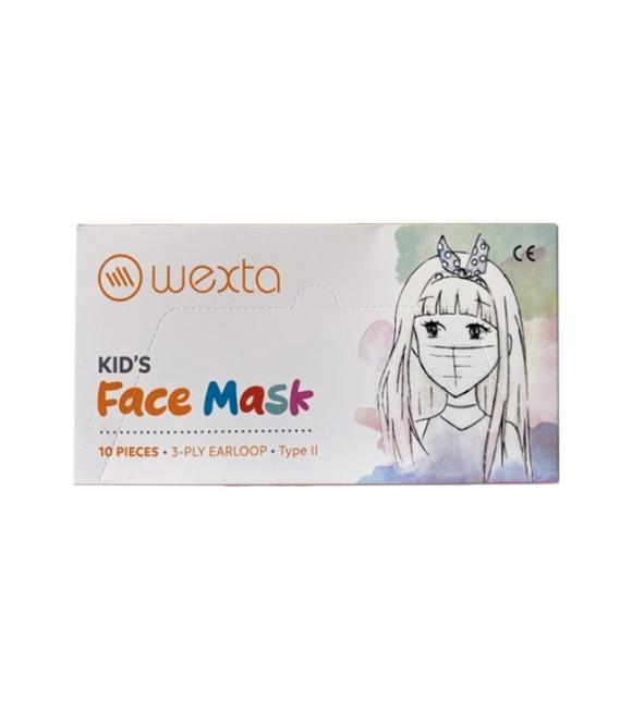 Wexta STL3PLY 10LU Meltblown Filtreli Desenli Çocuk Koruyucu Yüz Maskesi Maskeler