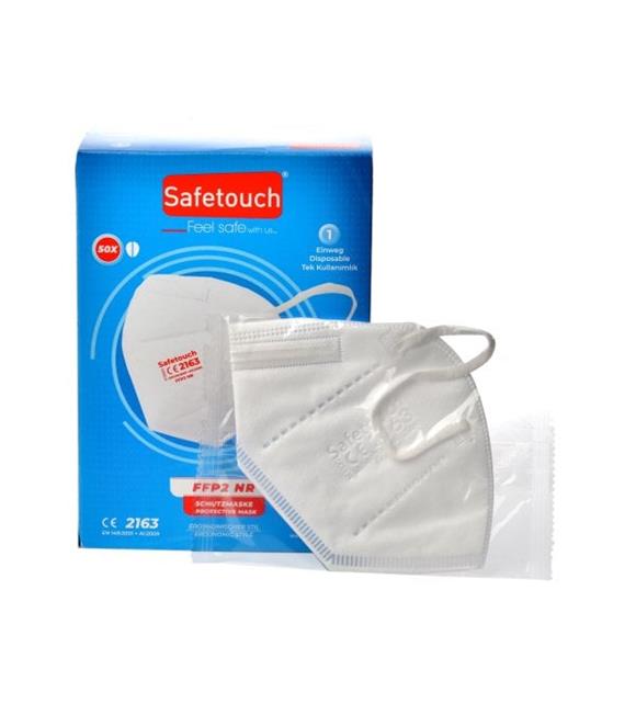 SAFETOUCH FFP2 NR 50Lİ Maske (En149:2001+A1:2009) Tek Tek Poşetli