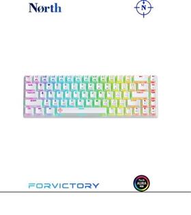 North Odin Pro WL68 LightCore Kablosuz Bluetooth RGB Red Switch Türkçe Beyaz Mekanik Gaming Klavye