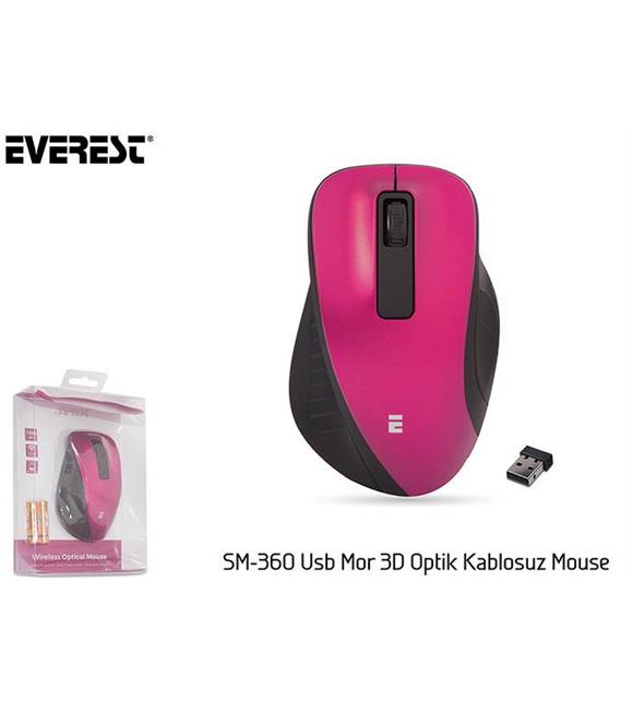 Everest SM-360 Usb Mor 3D Optik Kablosuz Mouse