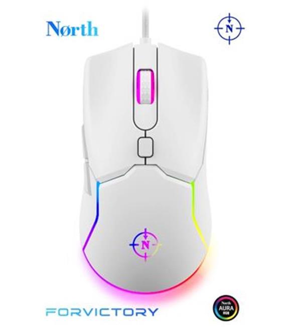 North Air White RGB Kablolu Profesyonel Oyuncu Mouse