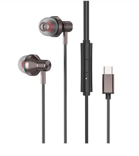 S-link SL-TPK03 TypeC Telefon Uyumlu Metal Siyah Kulak İçi Mikrofonlu Kulaklık