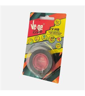 Vege Bant Çift Taraflı V-HB 1 Inc 0.8 MM 18mmx1.5m Siyah Bantlar Ve Kesicileri