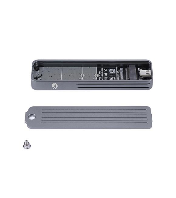 Vcom CU855SN-F USB 3.2 Gen 2 Type-C M.2 NVMe Parmak İzli SSD HDD Kutusu