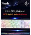 North Shield White Red Switch Türkçe Q RGB Beyaz Mekanik Gaming Klavye_1)