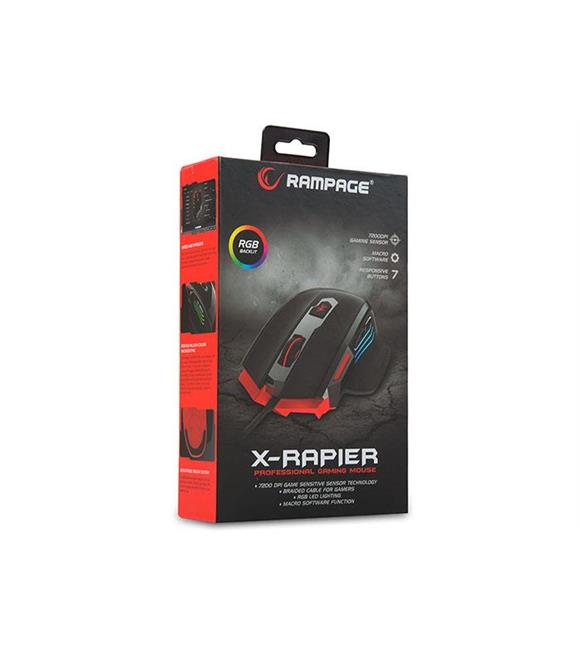 Rampage SMX-R17 X-RAPIER Siyah 7 Tuşlu 7200dpi Gaming Oyuncu Mouse