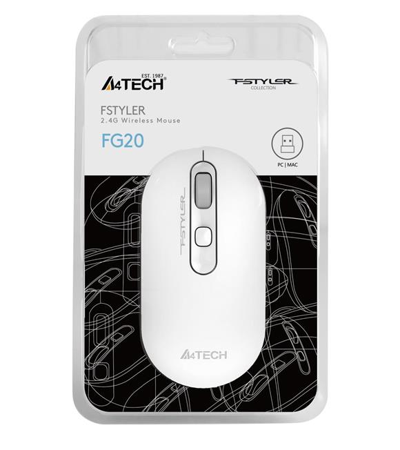 A4 Tech Fg20 Beyaz Nano Kablosuz Optik 2000 Dpi Mouse_1