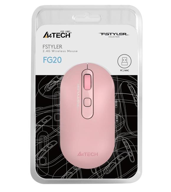 A4 Tech Fg20 Pembe Nano Kablosuz Optik 2000 Dpi Mouse_1