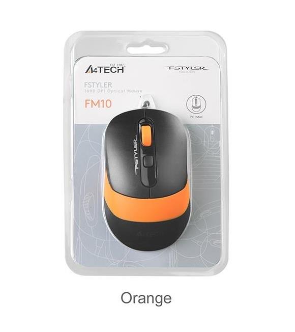 A4 Tech Fm10 Usb Fstyler Turuncu Optik 1600 Dpı Mouse