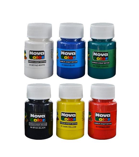 Nova Color Akrilik Boya 6 Renk 30 CC NC-180