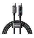 MCDODO CA-4250 100W TYPE-C TO TYPE-C ŞARJ HIZ GÖSTERGELİ ŞARJ VE DATA KABLOSU- 1.2 M SİYAH