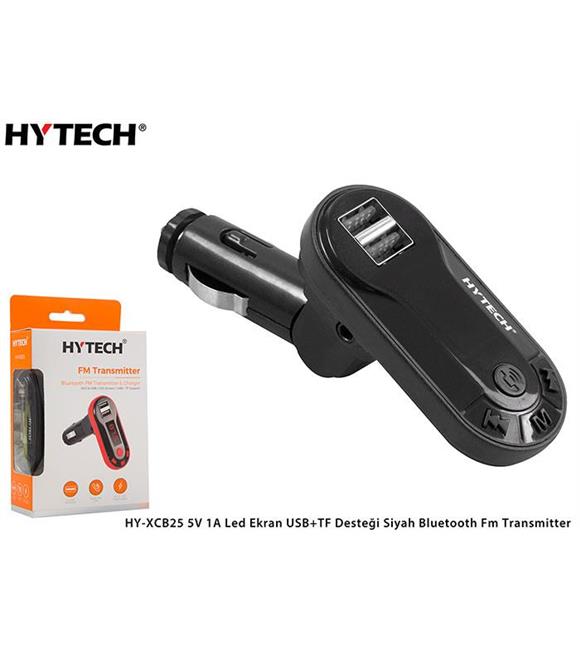 Hytech HY-XCB25 5V 1A Led Ekran USB+TF Desteği Siyah Bluetooth Fm Transmitter