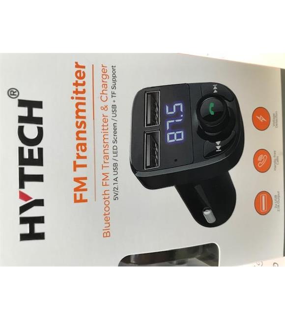 Hytech HY-XCB33 Çift USB 5V 2.1A Led Ekran USB+TF Desteği Siyah Bluetooth Fm Transmitte