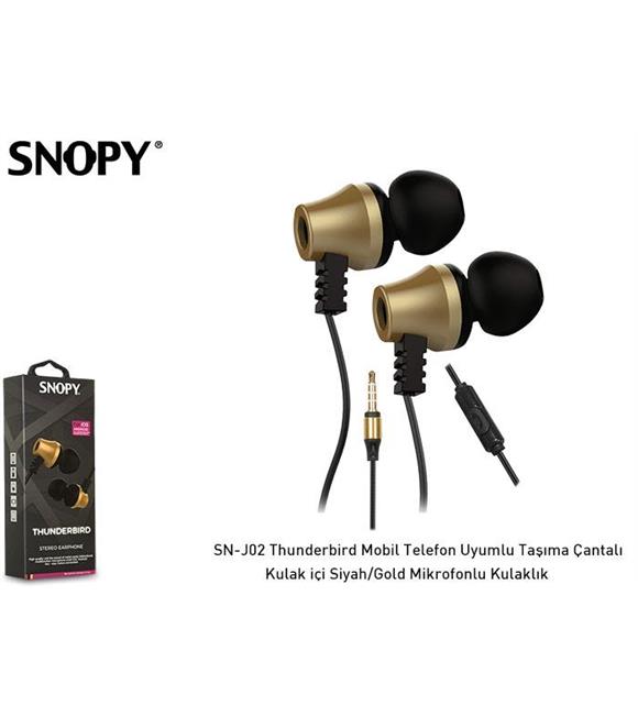 Snopy SN-J02 Siyah Gold Kulak İçi Kulaklık Mikrofonlu