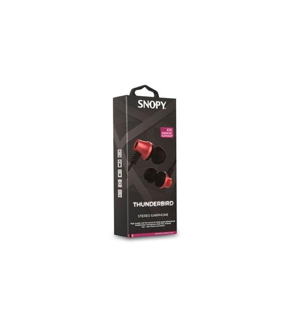 Snopy SN-J02 Thunderbird Mobil Telefon Uyumlu Kulak içi Siyah-kırmızı Mikrofonlu Kulaklık