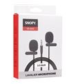 Snopy SN-M60 Siyah 2 Mikrofonlu Akıllı Telefon ve Youtuber Yaka Mikrofonu_2)