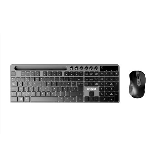 Everest KM-730 Gri-Siyah Kablosuz Q Multimedia Klavye + Mouse Set