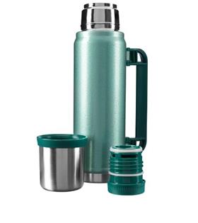 S-link SL-TM13 Yeşil Kumlama Boya 750ML Iç 304  Plastik Kulp Ve Portatif Paslanmaz Çelik Termos Kupa