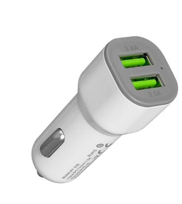 Hytech HY-X40 3.1A Hızlı Şarj 2 USB Beyaz Araç Şarj Cihazı