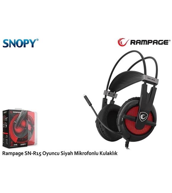 Snopy Rampage SN-R15 Oyuncu Siyah Mikrofonlu Kulaklık
