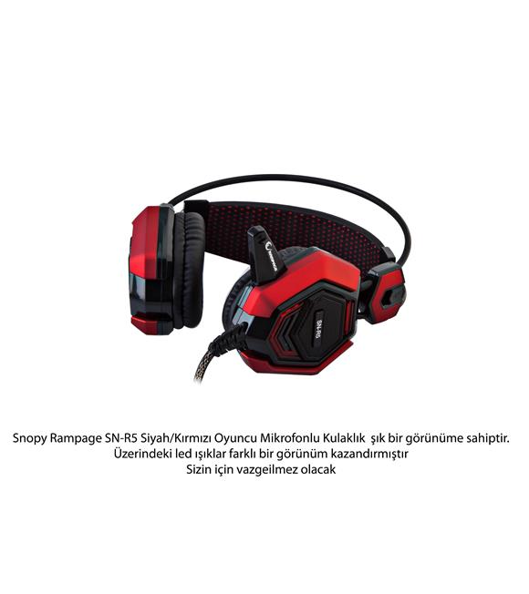 Rampage SN-R5 X-CORE Siyah-kırmızı Oyuncu Mikrofonlu Kulaklık Usb_1