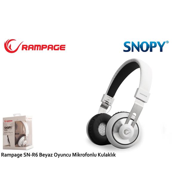Snopy SN-R6 Beyaz Gaming Tek Jacklı Mikrofonlu Kulaklık