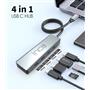Inca ITPT-4TX 4 Port Type-C 3.1 Veri ile3.1 10 Gbps Type-C Çoklayıcı Kablo uzunluğu 15cm