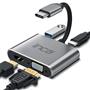 Inca ITPC-06TX USB C 4in1 – HDMI+VGA+USB+Güç Dağıtım Adap 4K@30Hz HDMI Çoklayıcı 100W PD Güçı