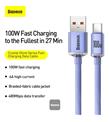 Baseus CAJY000405 1.2mt Crystal Cable USB-A to Type-C Fast Charge Data Cable 100W 5A1.2M-Purple_1)