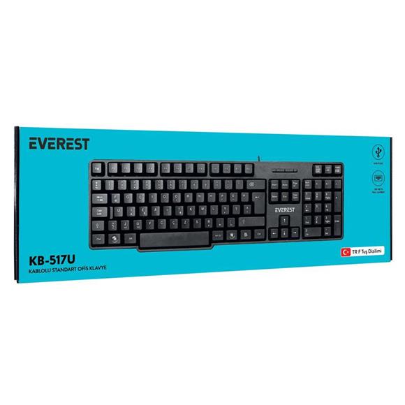 Everest KB-517UF Siyah USB F Klavye