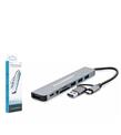Hadron Hdx7828 Type-C Hub Combo 3-Usb3.0 + Usb + Type-C + Audio + Sd + Tf 8In1 Gri