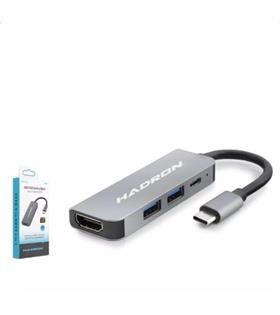Hadron Hdx7840 Type-C To Hub Hdtv Hdmi 4K 30Hz + Type-C + 2-Usb3.0 4In1 Gri