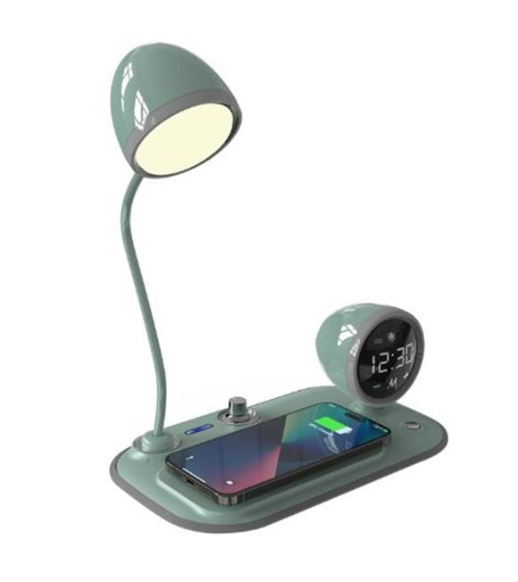 S-link SL-CW21 Yeşil Telefon Uyumlu Fast Şarj 15W Ayarlanabilir Led Işıklı Masa Lambası