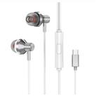 S-link SL-TPK03 TypeC Telefon Uyumlu Metal Beyaz Kulak İçi Mikrofonlu Kulaklık_1
