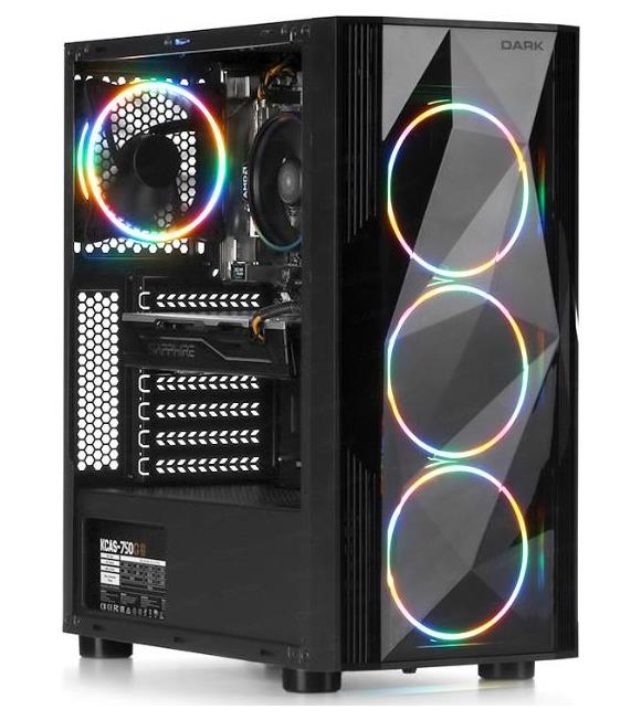 Dark Diamond PRO 500W 4x12cm RGB Full Akrilik Ön ve Yan Panel, USB 3.0 Bilgisayar Kasası