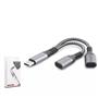 Hadron Gj-017 Type-C To 2-Type-C F Kablo Car Şarj 100W Siyah