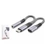 Hadron Gj-018 Type-C To 3.5Mm + Type-C F Kablo Car Şarj 100W Siyah