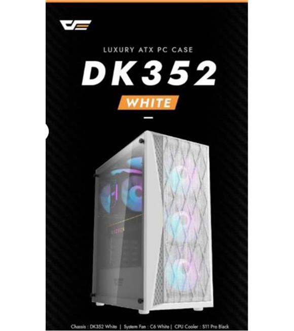 darkFlash DK352 PLUS 650W Bronze 80+ Power Supply 4-12cm ARGB Fan Beyaz Kasa