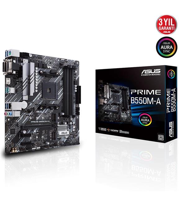 Asus Prime B550M-A AMD AM4 3.Nesil DDR4 VGA DVI HDMI Anakart