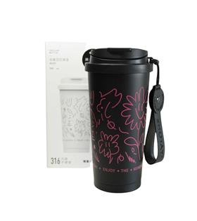 Shotay ST-8913 Çift Kullanım Pipetli/Rahat İçim Siyah 500ml Çelik Termos