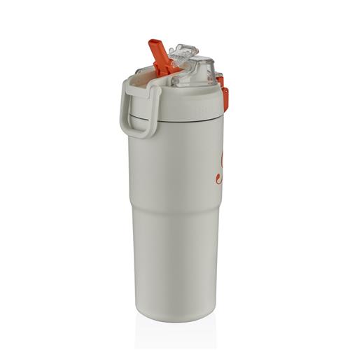 Shotay ST-8133 Çift Kullanım Pipetli/Rahat İçim Beyaz 750ml Çelik Matara Matara Ve Termos Fırsatları