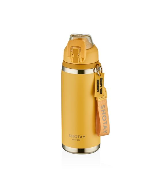Shotay ST-8160 750ml Pipetli Sarı Çelik Matara