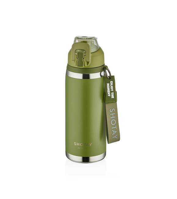Shotay ST-8160 750ml Pipetli Yeşil Çelik Matara