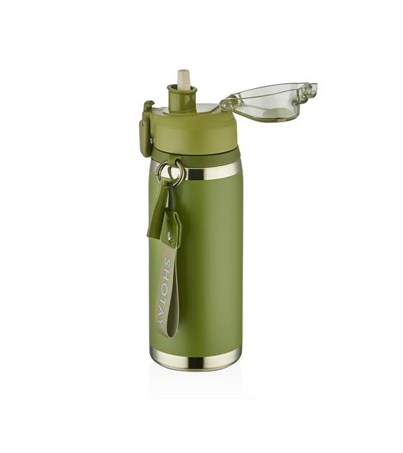 Shotay ST-8160 750ml Pipetli Yeşil Çelik Matara