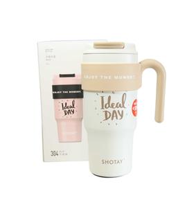 Shotay ST-8917 Çift Kullanım Pipetli/Rahat İçim Beyaz 1000ml Çelik Matara