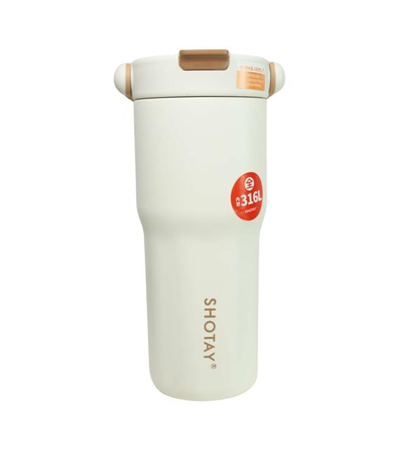Shotay ST-8902 680ml Pipetli Beyaz Çelik Matara