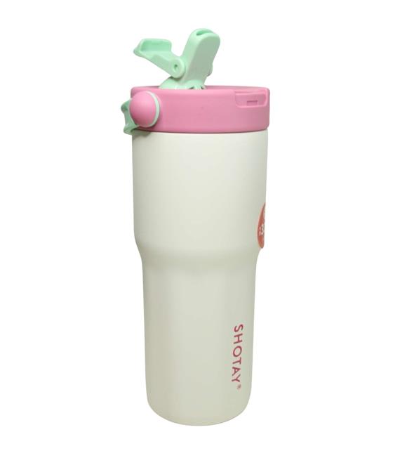 Shotay ST-8902 680ml Pipetli Pembe Çelik Matara