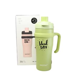 Shotay ST-8919 Çift Kullanım Pipetli/Rahat İçim Yeşil 1000ml Çelik Termos